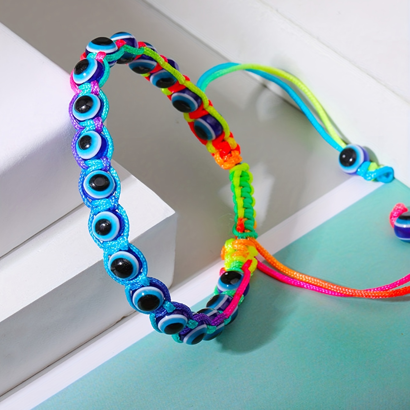 Braided Resin Devil's Eye Ladies Hand Rope Mexican Bracelet